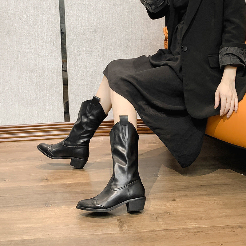 Women's Retro Pointed Sleeve Western Knight Comfortable Boots