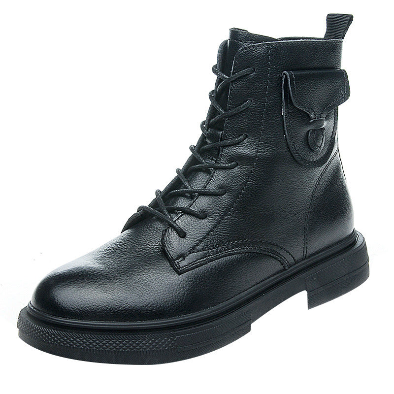 Women's Authentic British Style First Layer Cowhide Boots