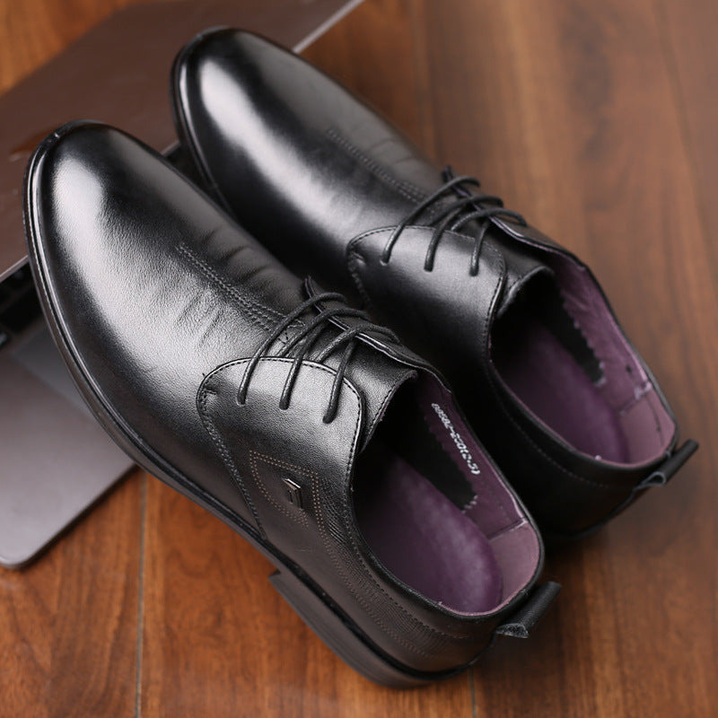 Men's Business Fashion British Pumps Top Layer Leather Shoes
