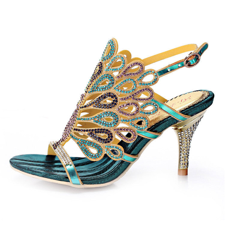Women's Summer Rhinestone Stiletto High Large Small Heels