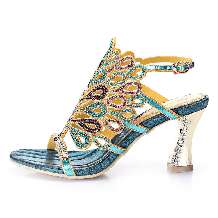 Women's Summer Rhinestone Stiletto High Large Small Heels