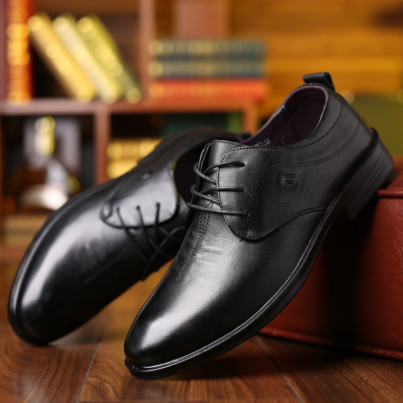Men's Business Fashion British Pumps Top Layer Leather Shoes