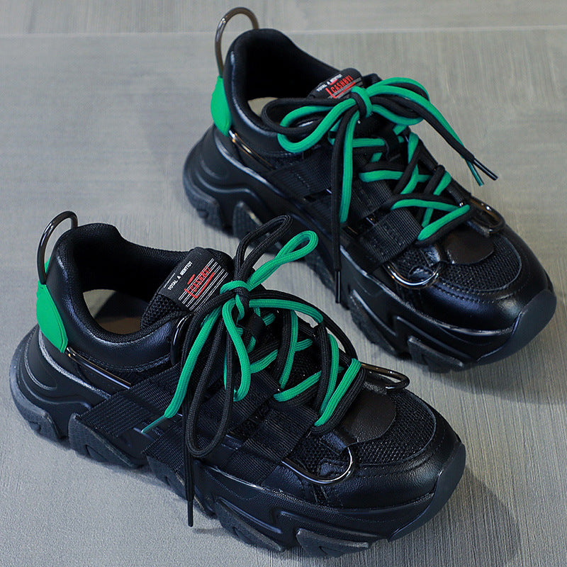 Women's Authentic Clunky Four Thick Hidden Elevator Sneakers