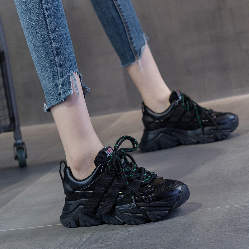 Women's Authentic Clunky Four Thick Hidden Elevator Sneakers