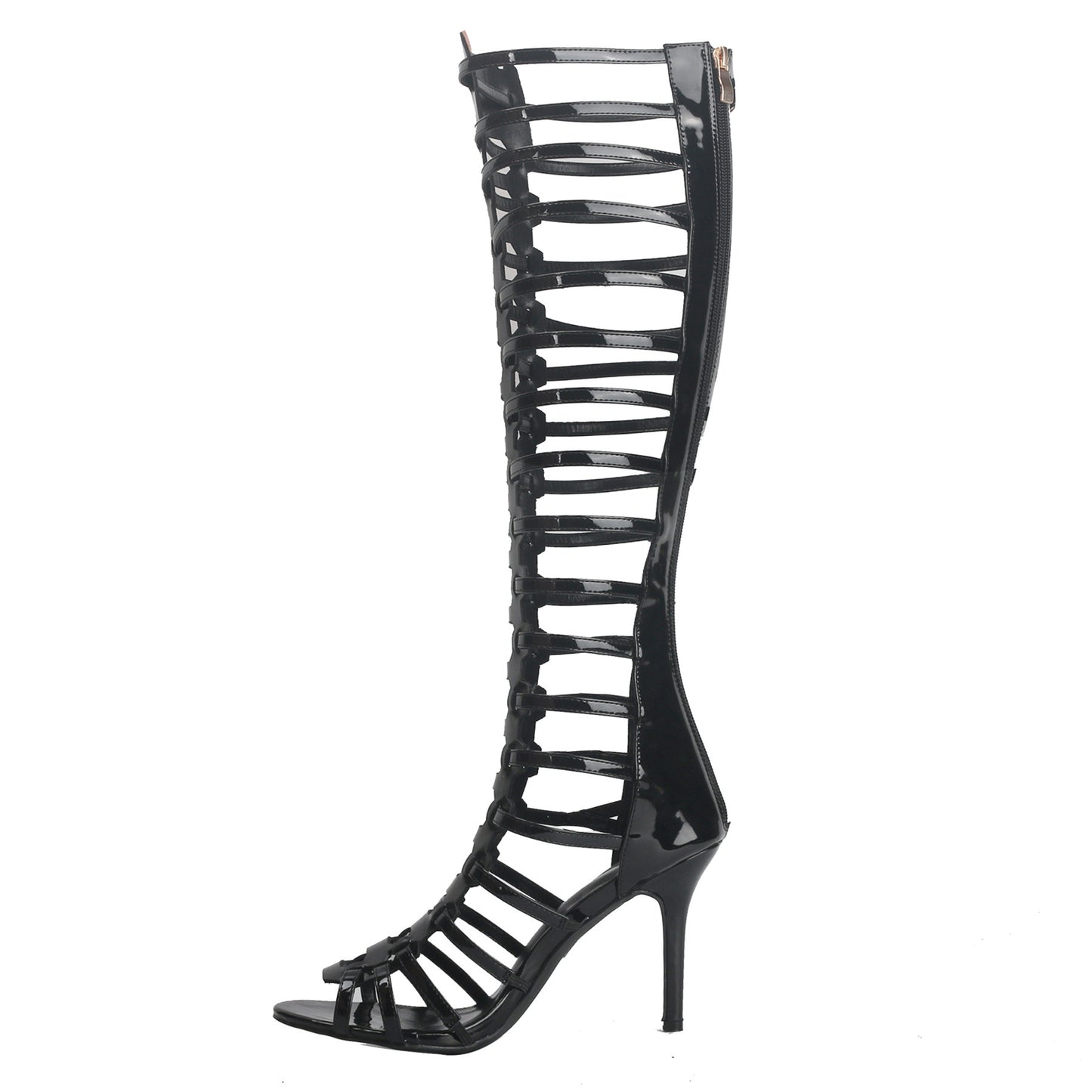 Roman Style Narrow Combination Back Zipper High Heeled Sandals