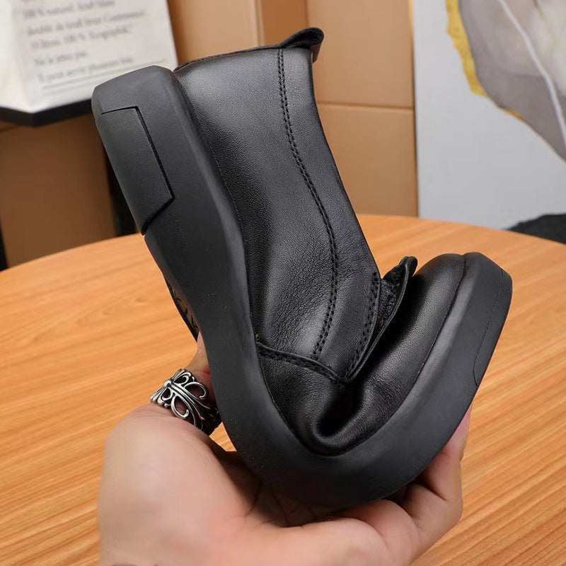 Men's Layer Cowhide Business Genuine Fashion Dad Soft Men's Casual Shoes