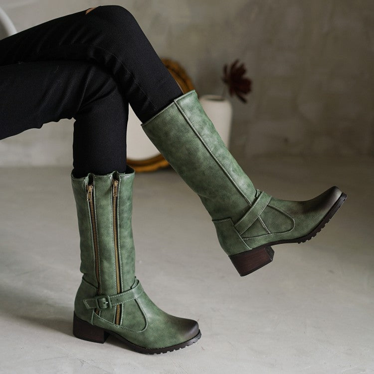Women's Plus Size Low For Matte Handsome Women's Leather Boots