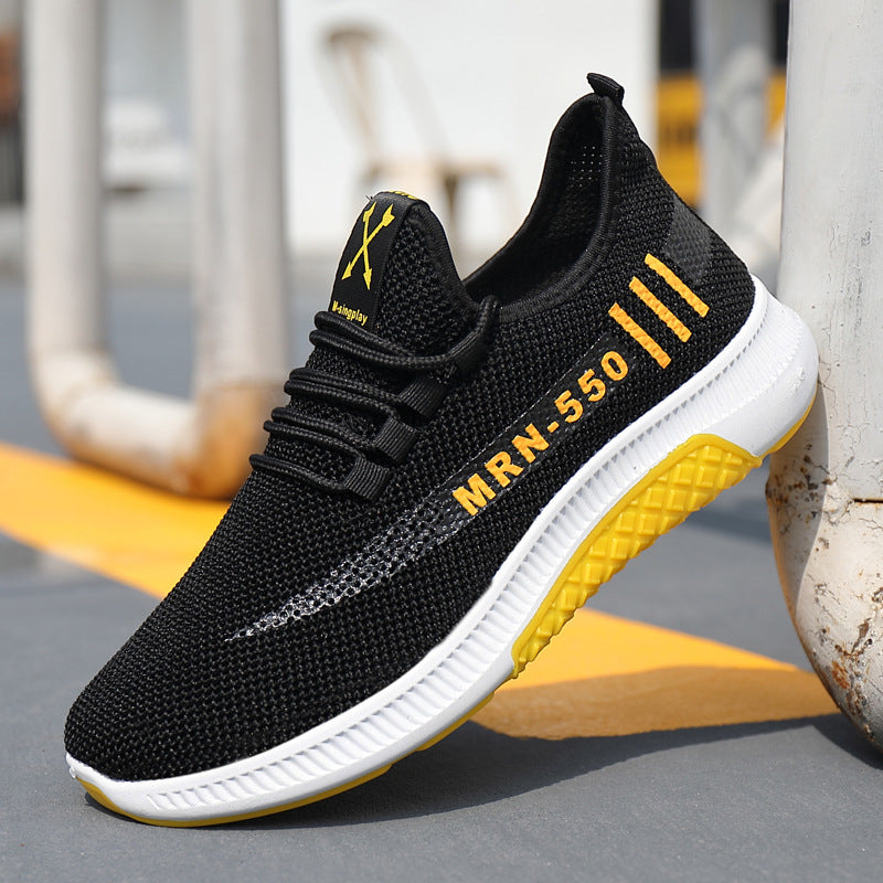 Men's Autumn Trendy Flying Woven Breathable Mesh Casual Shoes