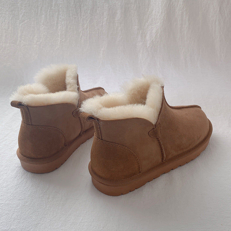 Men's Sheepskin Fur Winter Warm Plus Size Snow Boots