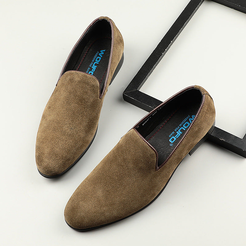 Men's Spring Korean Matte Business Pointed Toe Leather Shoes