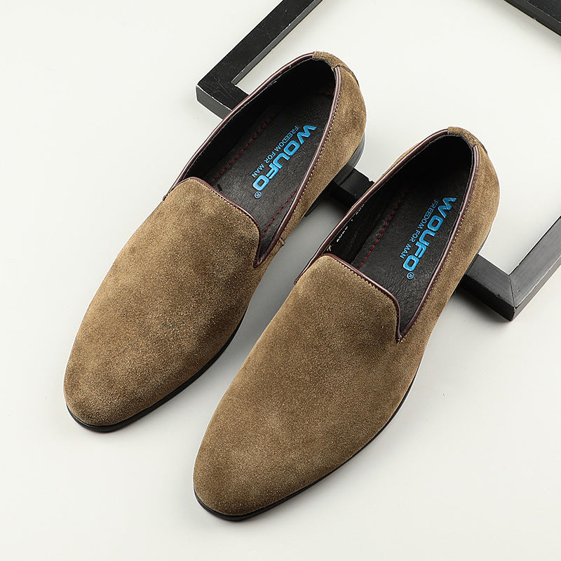 Men's Spring Korean Matte Business Pointed Toe Leather Shoes