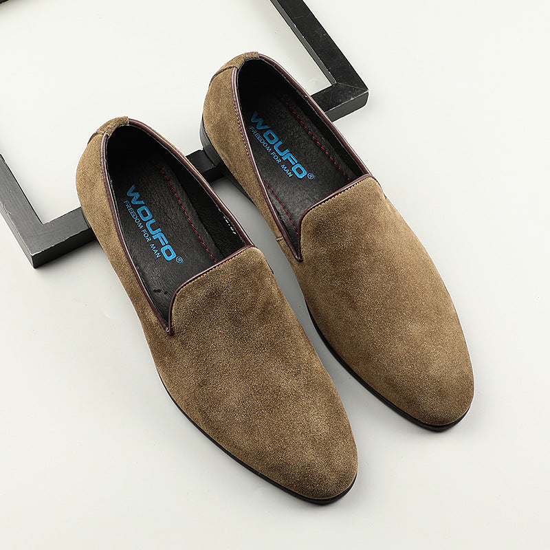 Men's Spring Korean Matte Business Pointed Toe Leather Shoes