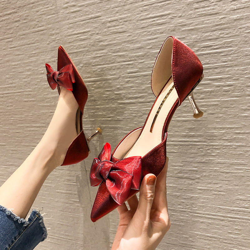 Women's Korean Style Bridesmaid Rhinestone Hollow Wedding Women's Shoes