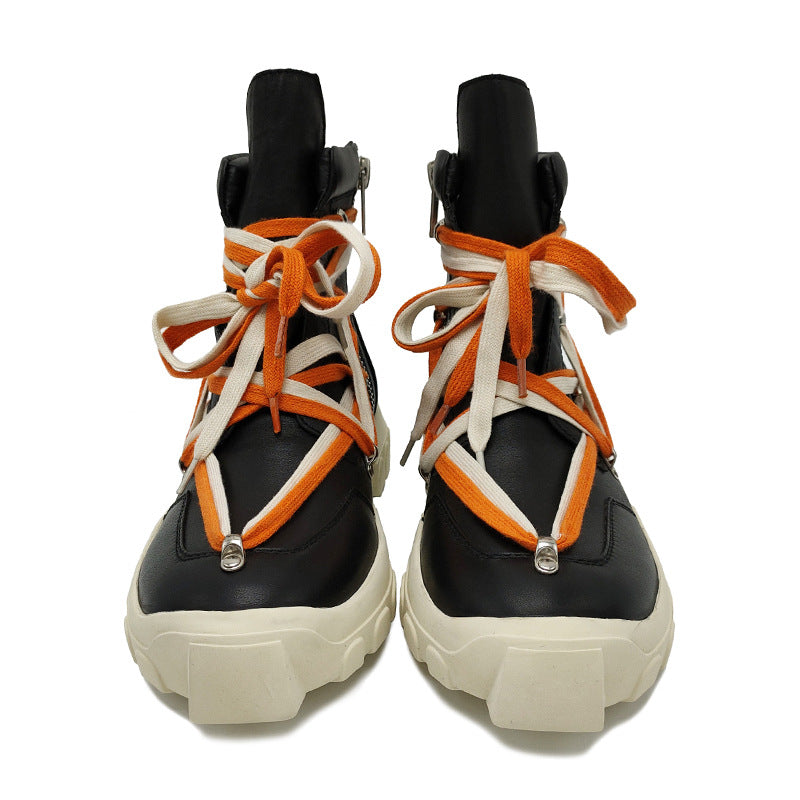 Men's Geometric High Top Ankle Martin Beef Tendon Sneakers