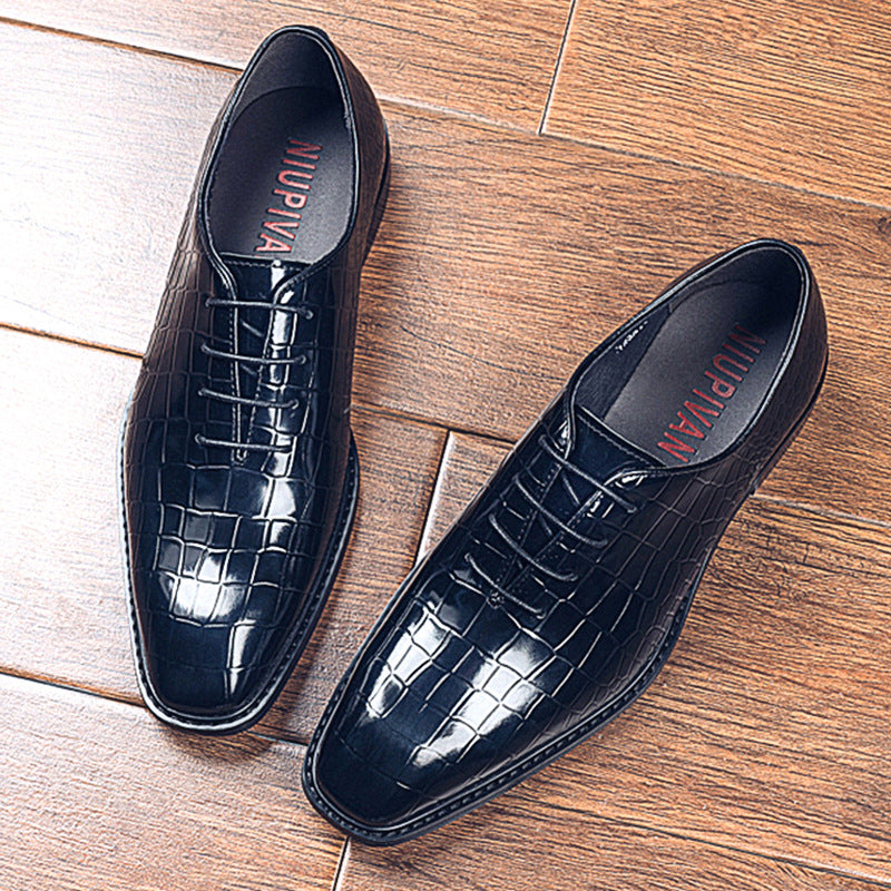 Men's Slit Bead Bright Business Formal Wear For Leather Shoes