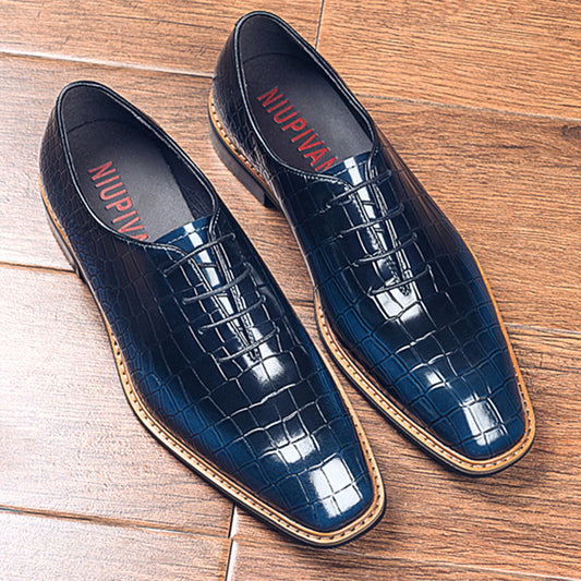 Men's Slit Bead Bright Business Formal Wear For Leather Shoes