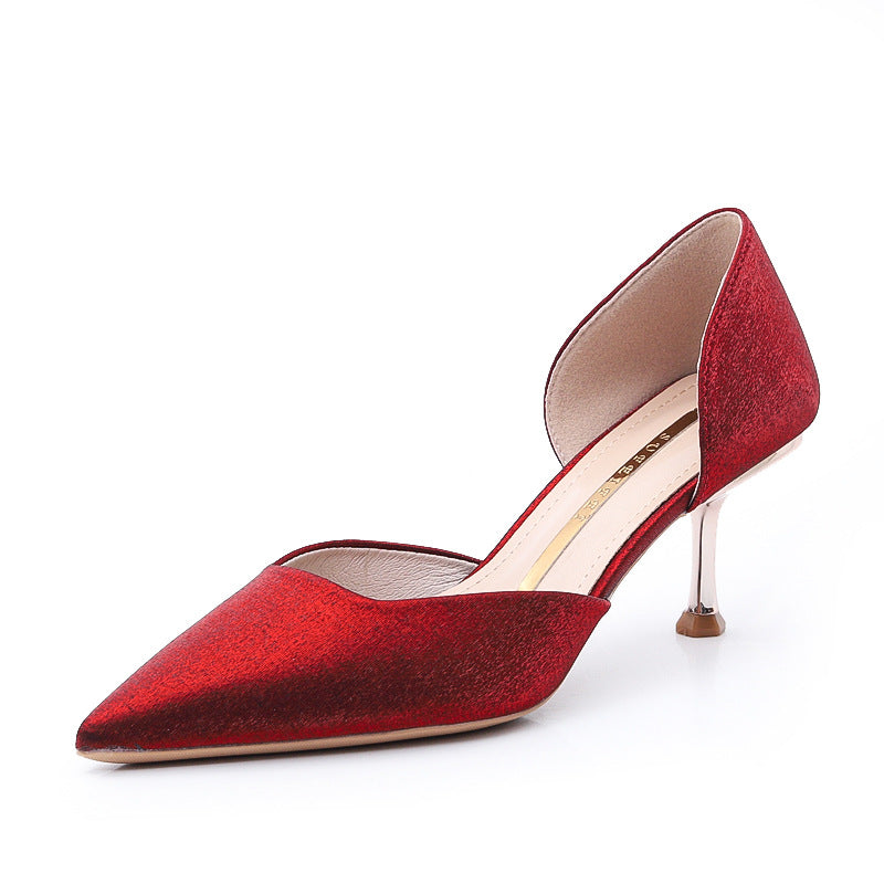 Women's Korean Style Bridesmaid Rhinestone Hollow Wedding Women's Shoes