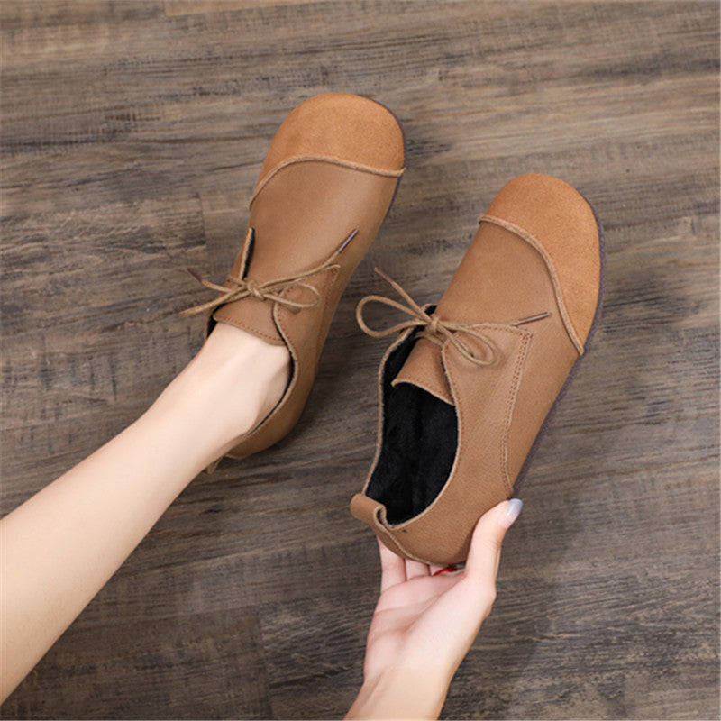 Women's Mori Handmade Genuine Flat Soft Bottom Wild Men's Shoes