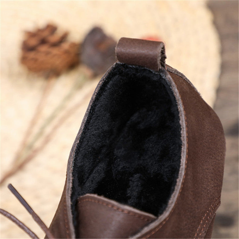 Women's Mori Handmade Genuine Flat Soft Bottom Wild Men's Shoes