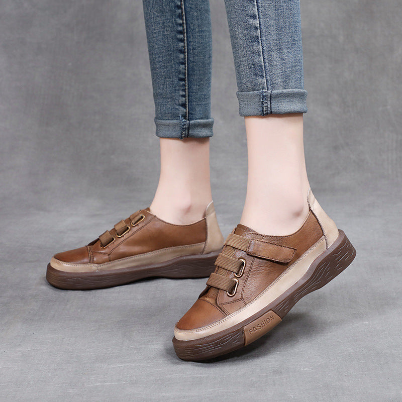 Women's Genuine Retro Pumps Washed Beef Tendon Soft Bottom Pure Handmade Women's Casual Shoes