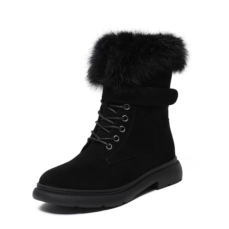 Fashion Side Zipper Increased Thermal Cotton Large Snow Boots