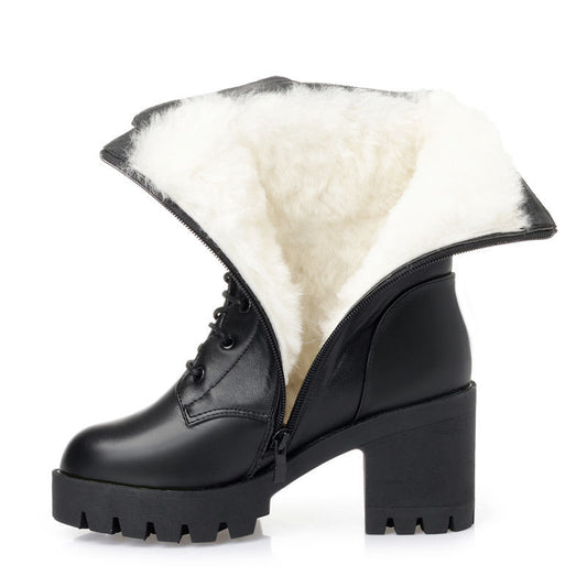 Women's Winter Middle Female Chunky Martin High Women's Shoes