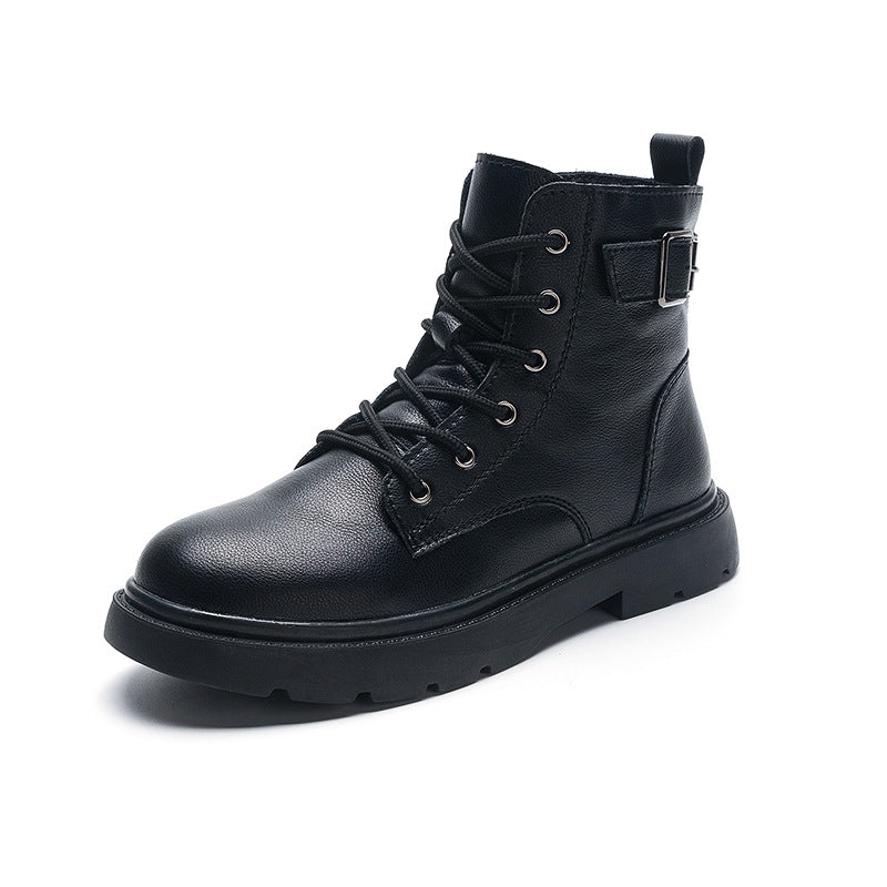 Women's Real With Fleece Lining Short Tide Plus Women's Leather Boots