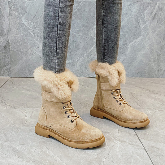 Fashion Side Zipper Increased Thermal Cotton Large Snow Boots