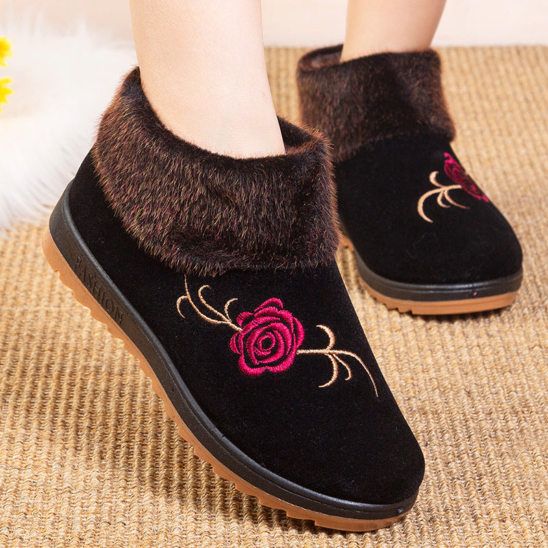 Women's Winter Cotton Fleece-lined Thickened Short Round Boots