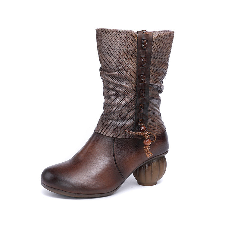 Women's Martin Mao Creative Winter Fleece-lined Side Zip Boots