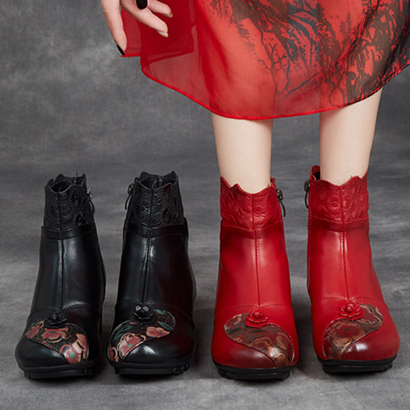 Women's Style Top Layer Cowhide Thick Soft Bottom Waterproof Women's Shoes