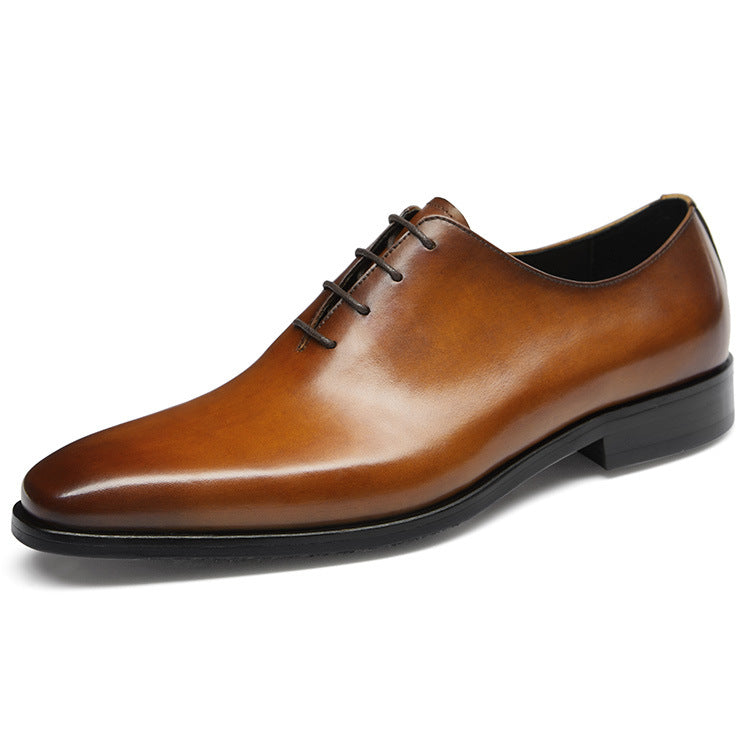 Summer Daily Breathable Rubber Outsole Green Fashion Low Top Brown Leather Shoes