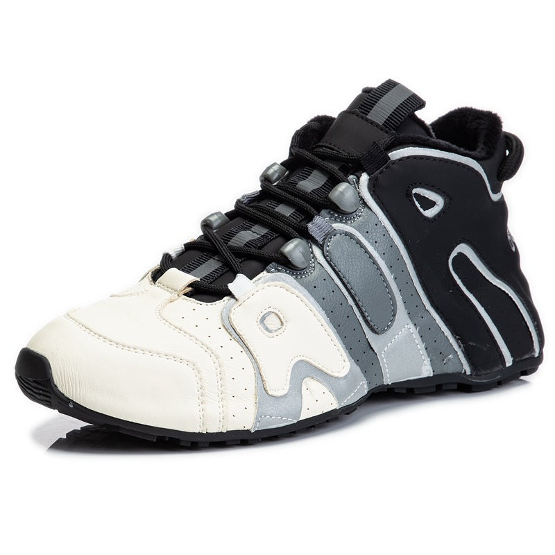 Women's Dad Round Toe Front White Winter Sneakers