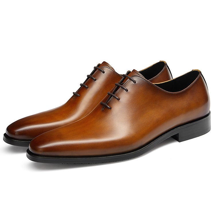 Summer Daily Breathable Rubber Outsole Green Fashion Low Top Brown Leather Shoes