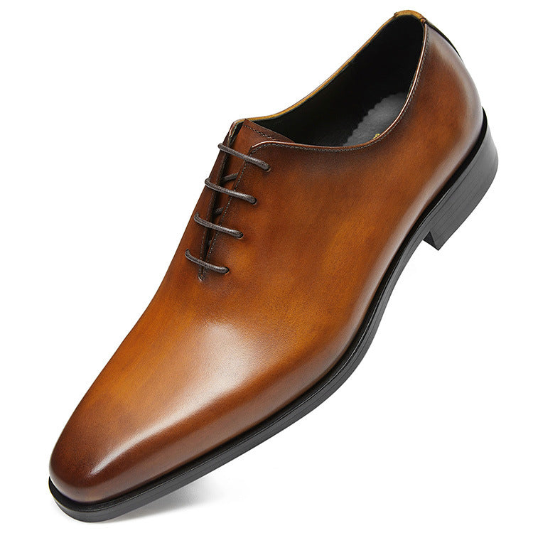 Summer Daily Breathable Rubber Outsole Green Fashion Low Top Brown Leather Shoes