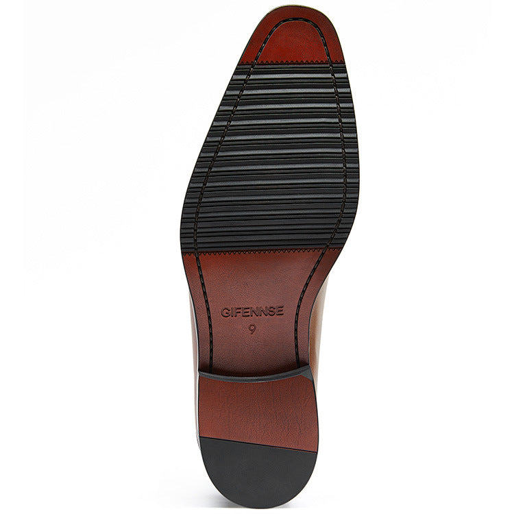 Summer Daily Breathable Rubber Outsole Green Fashion Low Top Brown Leather Shoes