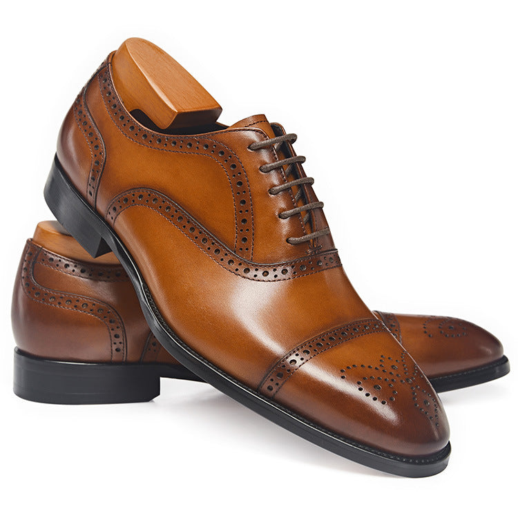 Men's Formal Wear British Pointed Rubber Sole Leather Shoes