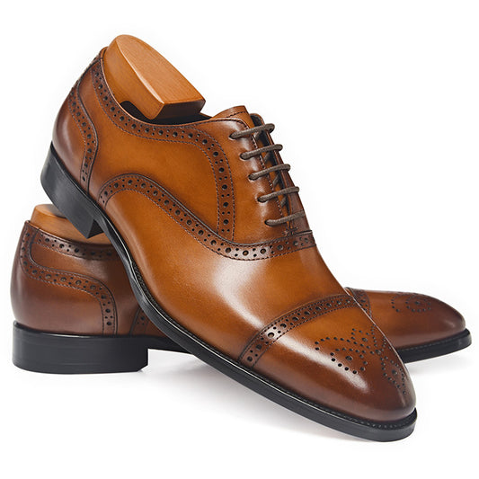 Men's Formal Wear British Pointed Rubber Sole Leather Shoes