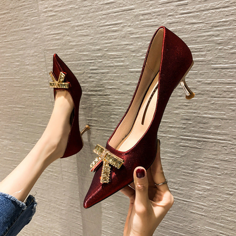 Stiletto Pointed Toe Shallow Mouth Wedding Women's Shoes