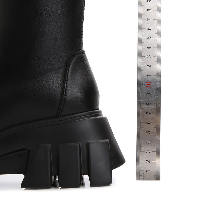 Women's Large Size Widening Fat Thick Bottom Elastic Boots