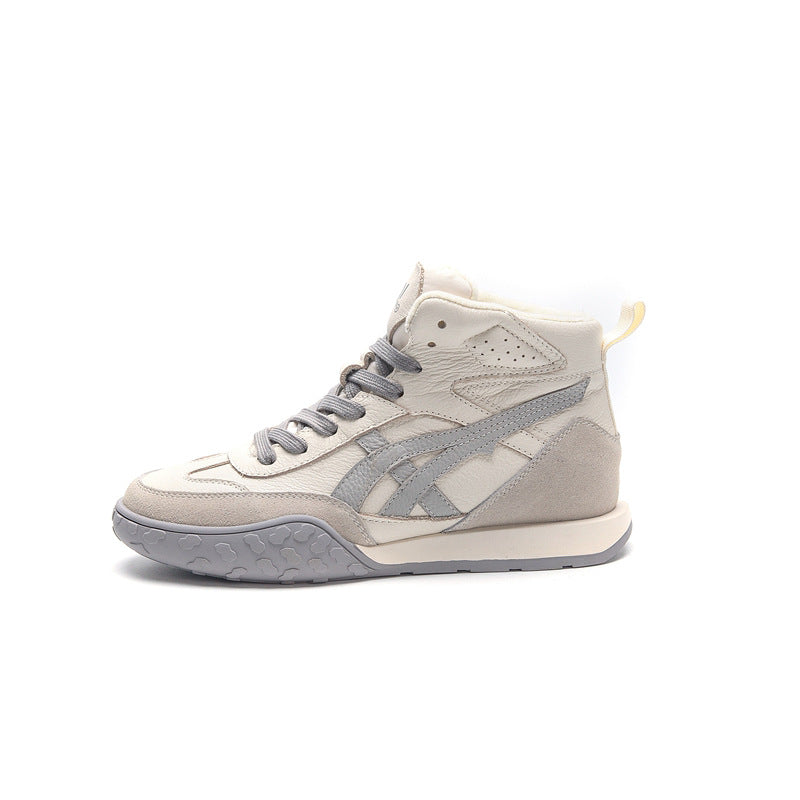 Women's Korean Soft Bottom Skateboard Cowhide Veet Slip-on Women's Shoes