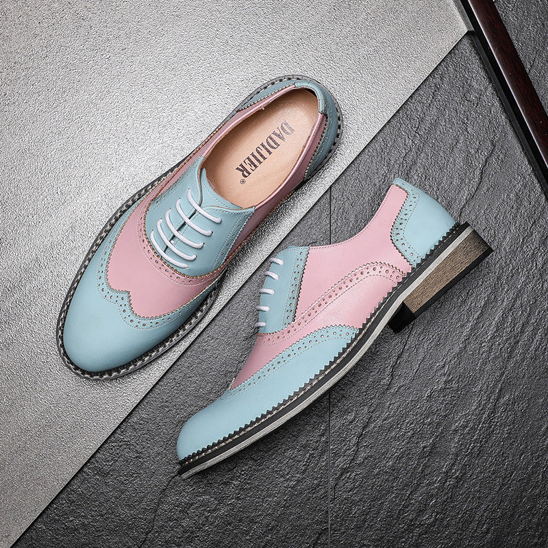 Men's Formal Fashionable Brogue British Personalized Wedding Casual Shoes