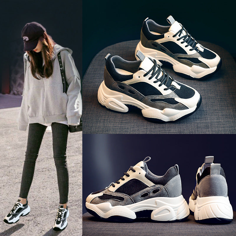 Women's Dad Autumn Versatile Hidden Platform Leisure Men's Shoes