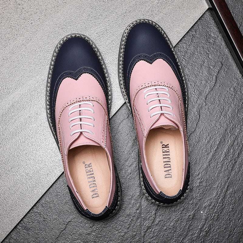 Men's Formal Fashionable Brogue British Personalized Wedding Casual Shoes