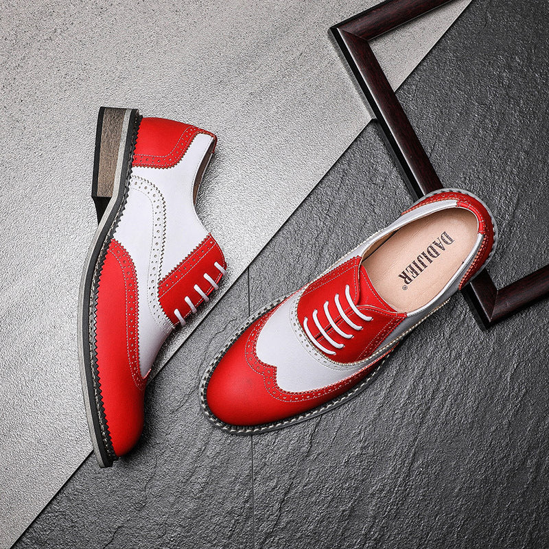 Men's Formal Fashionable Brogue British Personalized Wedding Casual Shoes