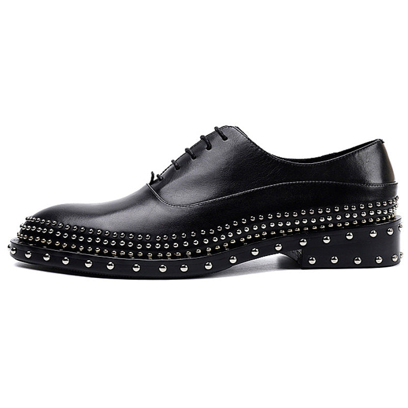 Men's Full Grain Cow Derby Trendy Formal Leather Shoes