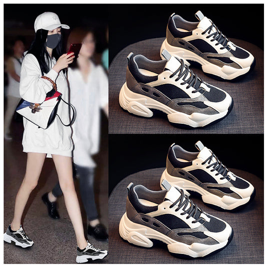 Women's Dad Autumn Versatile Hidden Platform Leisure Men's Shoes