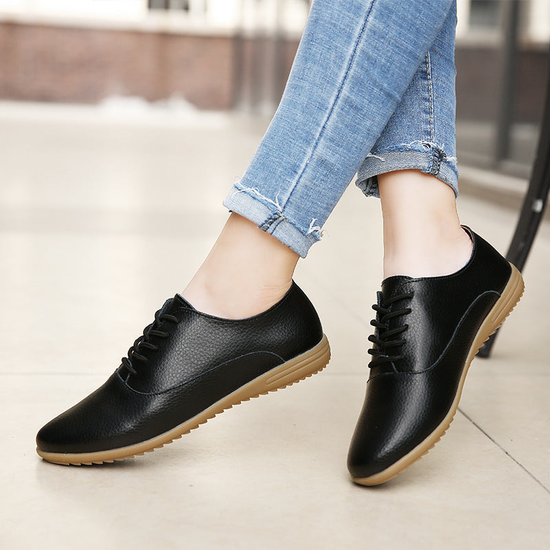 Women's Cowhide Easy Wear Platform Small Fashion Casual Shoes