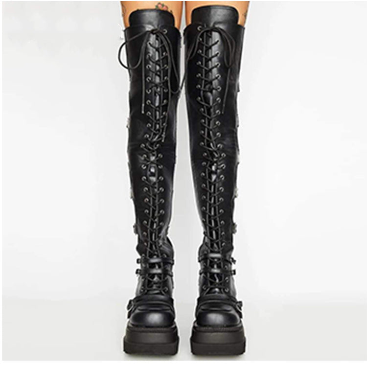 Women's Extended Version Plus Size Muffin Strap Boots