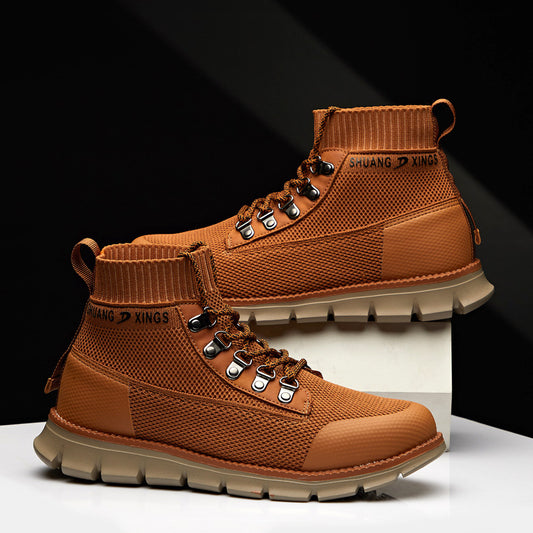 Men's Trendy Flying Woven Martin Plus Size Casual Shoes